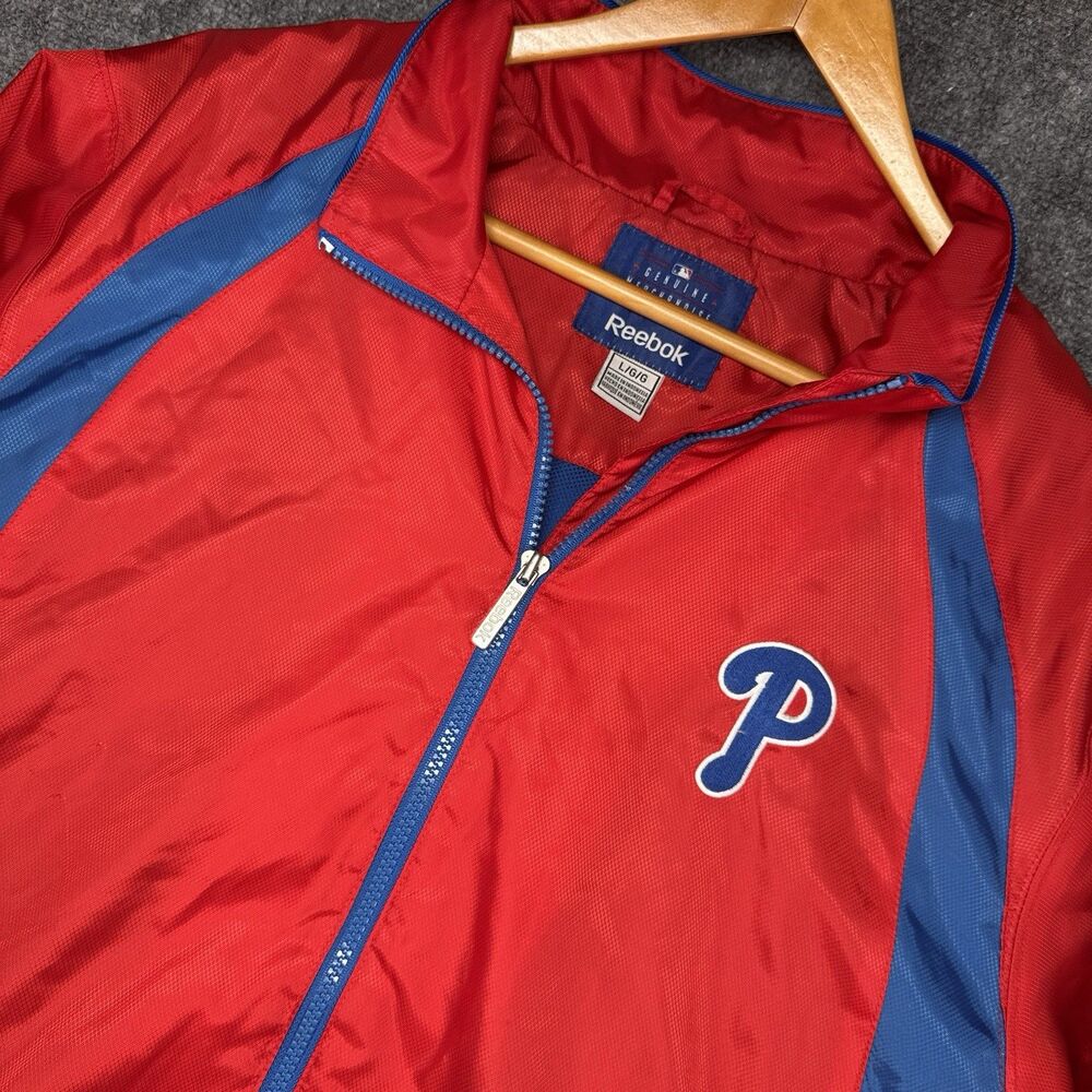 Vintage Y2K Reebok MLB Philadelphia Phillies Full Zip Jacket Men's Large Red